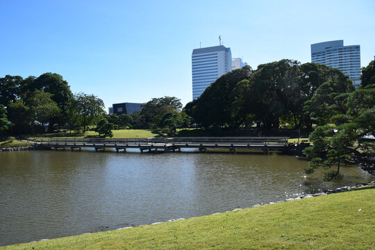 日本东京滨离宫恩赐庭园风景