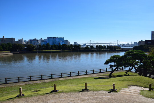 日本东京滨离宫恩赐庭园风景