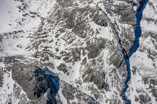 航拍云南丽江玉龙雪山冰川积雪
