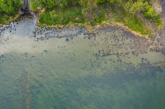 航拍云南大理洱海生态廊道美景