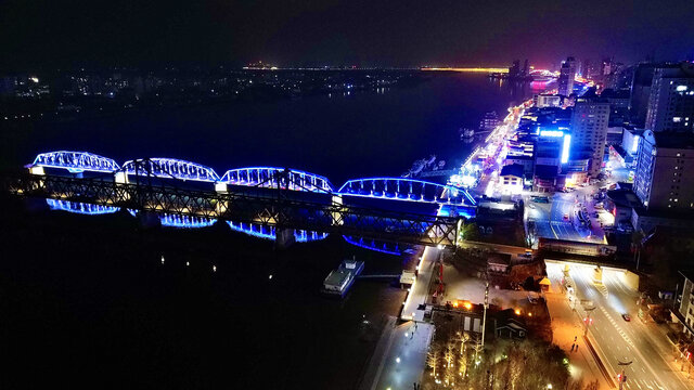 鸭绿江断桥夜景