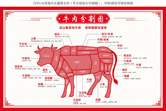 牛肉分割图