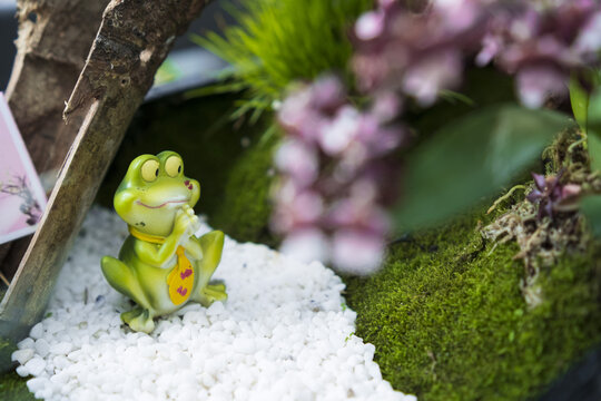 可爱青蛙动物盆栽摆件