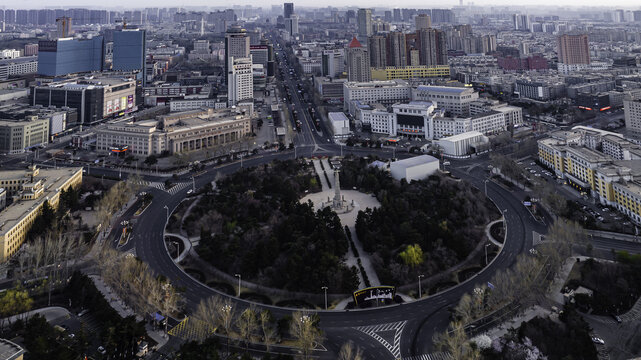 中国长春市城区初春晨景