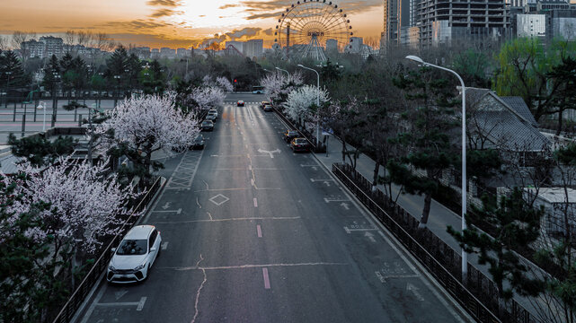 中国长春市城区初春晨景