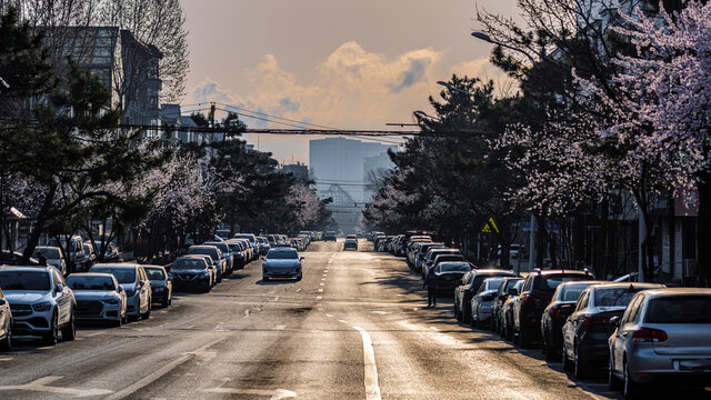 中国长春市城区初春晨景