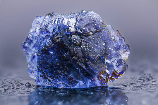 蓝紫色萤石矿物