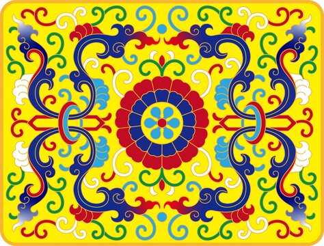黄底掐丝珐琅花纹