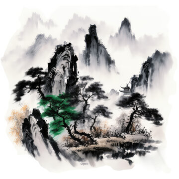 中国水墨山水画