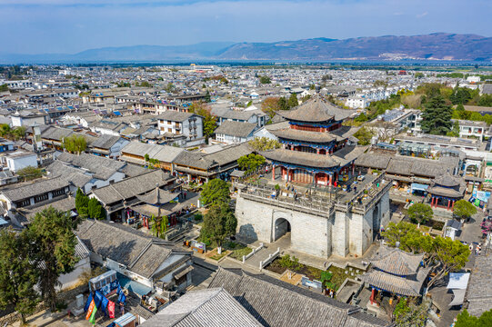 航拍云南大理古城历史文化街区