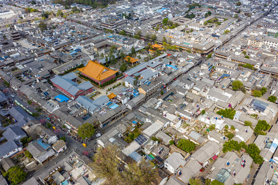 航拍云南大理古城历史文化街区