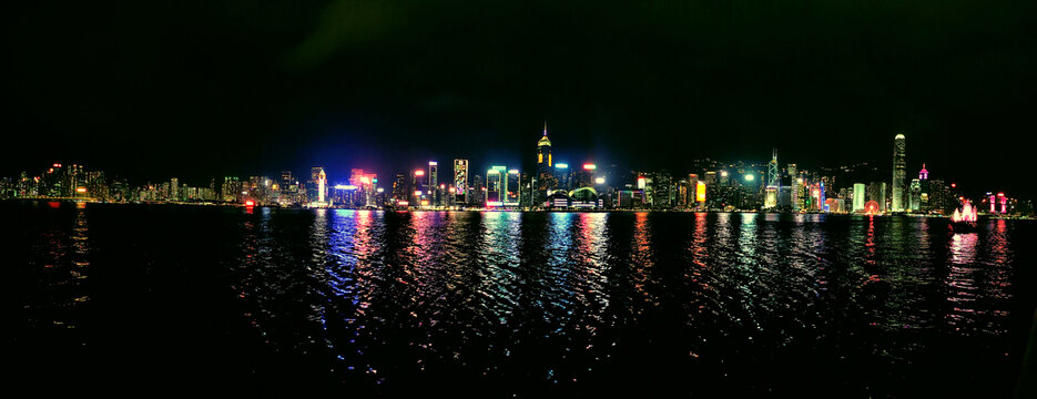 香港维港夜景全景