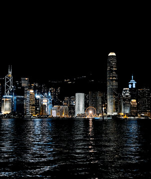 香港维港建筑夜景灯光