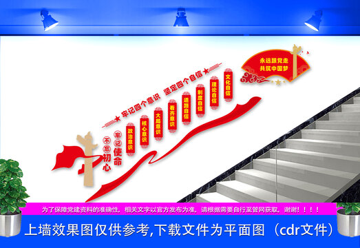 四个意识四个自信楼梯文化墙