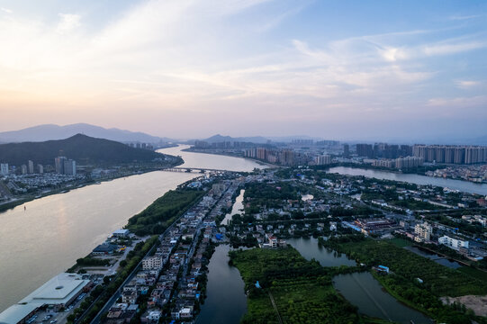 大湾区珠海井岸城市风光航拍