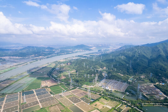 珠海出海口黄茅海航拍全景图