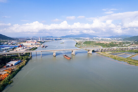 珠海出海口黄茅海航拍全景图