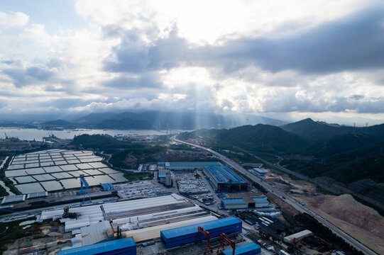 珠海出海口黄茅海航拍全景图