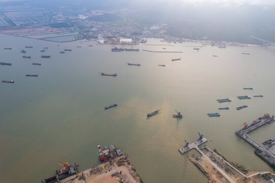 珠海出海口黄茅海航拍全景图