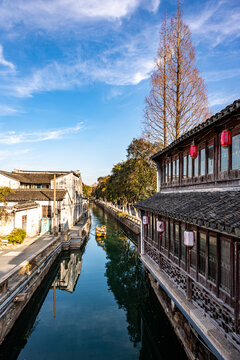 冬天的苏州平江路街景