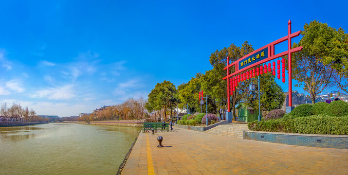 扬州古运河南门遗址码头全景图