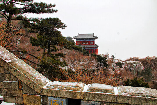 泰山极顶远眺