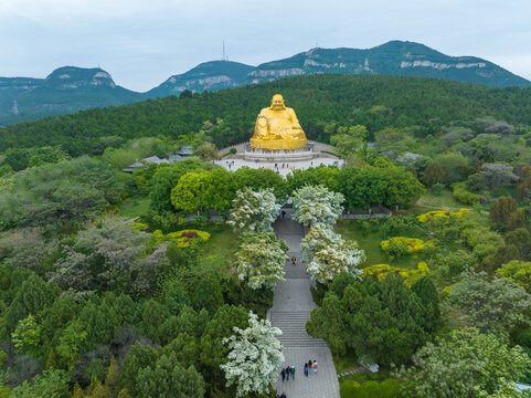 航拍济南千佛山