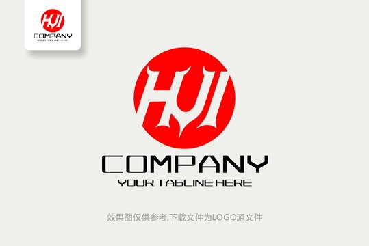 HU时尚创意原创字母LOGO