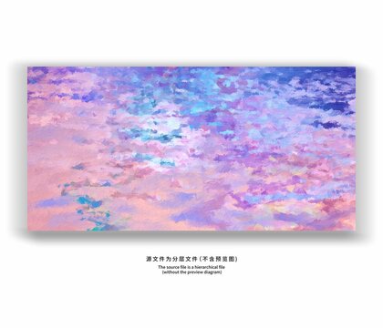 紫色浪漫抽象装饰油画