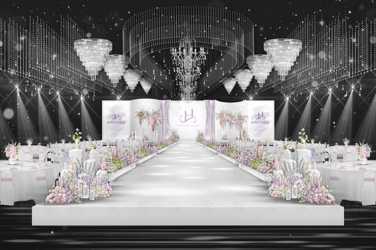 粉紫色水晶婚礼效果图