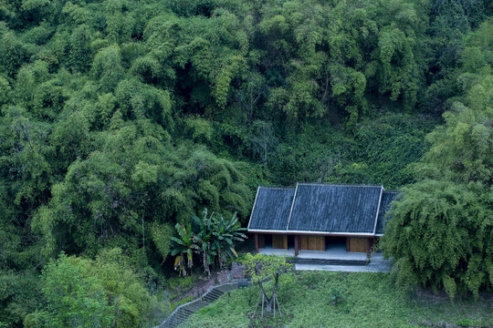 竹林中木屋