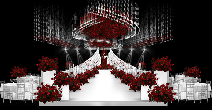 红白水晶婚礼效果图
