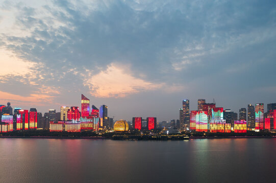 杭州钱江新城城市夜景