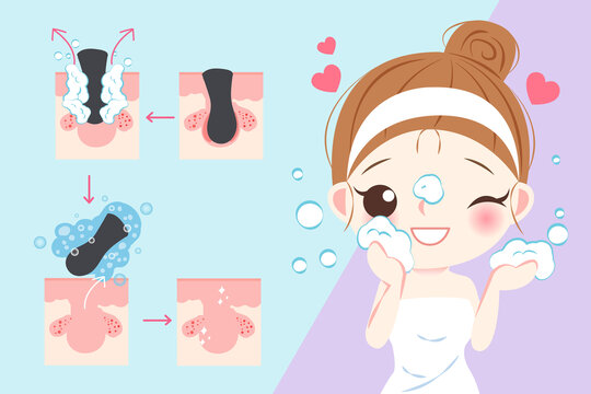女性泡沫洗脸 清洁毛孔插图