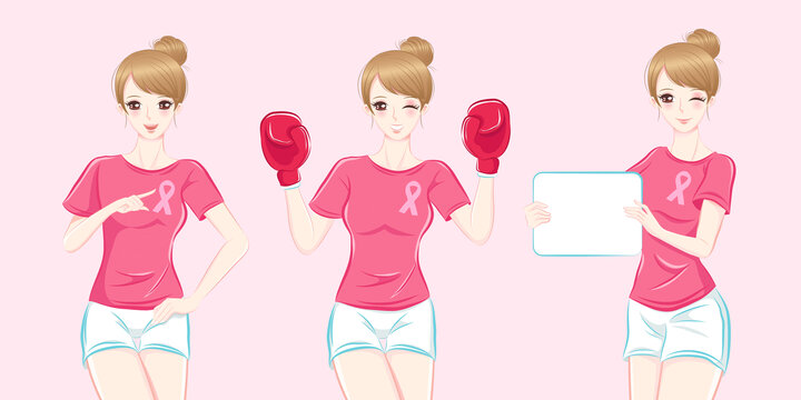 女性宣导预防乳腺癌插图素材