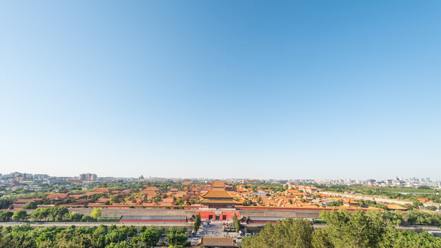 俯瞰中国北京故宫全景