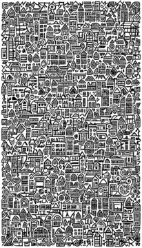 黑白插画艺术卡通涂鸦