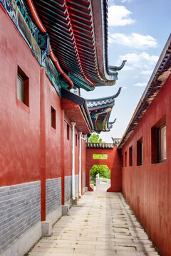 中式建筑走廊