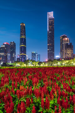 广州珠江新城高楼大厦夜景