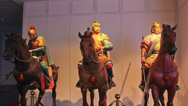 古代骑马将军蜡像