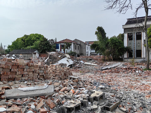 农村人居环境整治拆迁工地