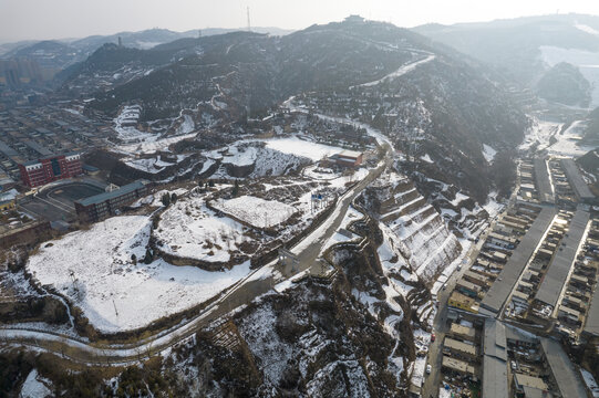 黄土高原雪景