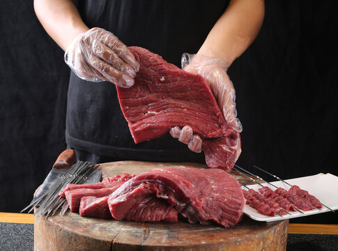 烤串现切羊肉