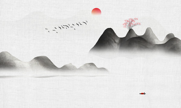 水墨山水画