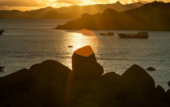 江门台山海滩度假胜地海岸线