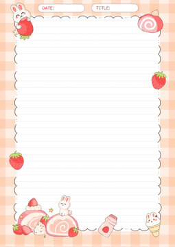 草莓蛋糕兔子拍纸本