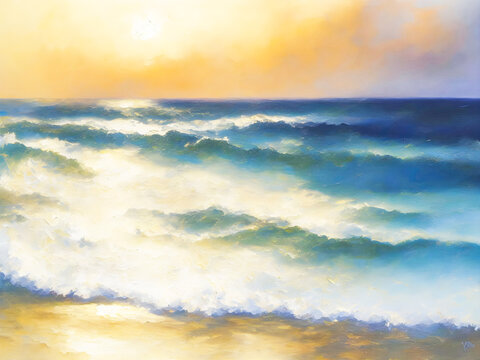 大海风景油画