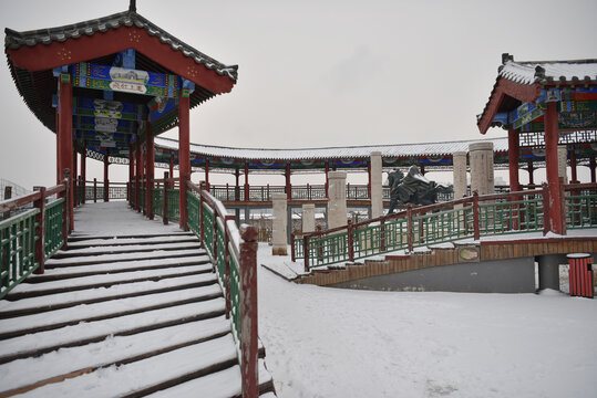 河北宣化古城雪景