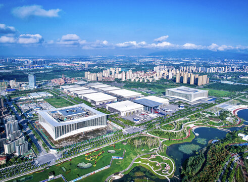 西安国际会展中心鸟瞰图