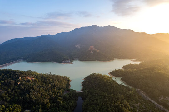 珠海斗门黄杨山日出航拍